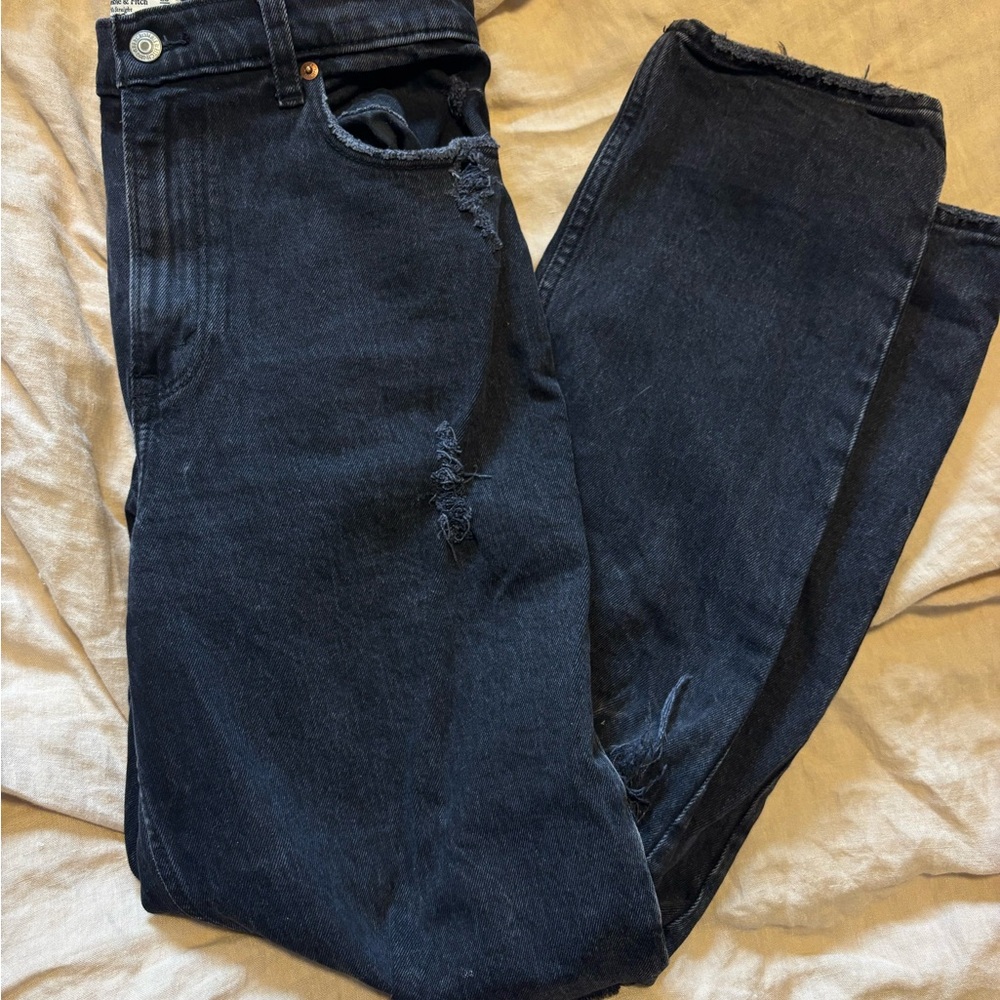 Abercrombie & Fitch Curve Love 90s Ultra High Rise Straight Jeans